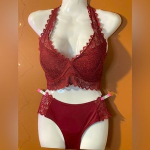 Burgundy Victoria’s Secret pink set
